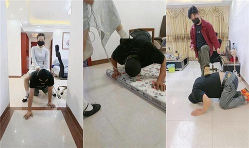 ウェイウェイカップル | 犬のリード散歩、ハイハイ、汚れた靴、踏みつけ、餌やり