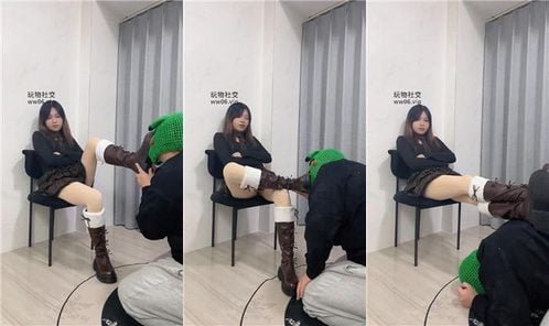 Qi7 | Long boots kicking crotch and licking the original meat silk jio