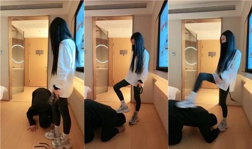 Peach | Horse riding, trampling, slapping, dirty sneakers, white socks, humiliation