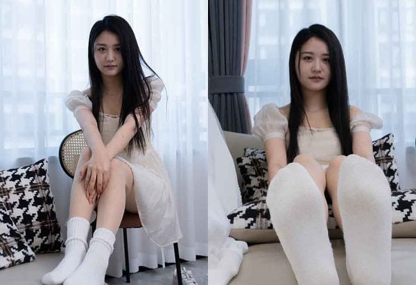 Tianyu Photography | NO 137 Lanlan sneakers, white cotton socks, thin meat ribbon video with video