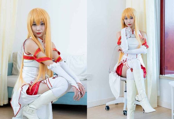 Wulian Media | Bubble cos Asuna long boots socks thin meat ribbon video with video