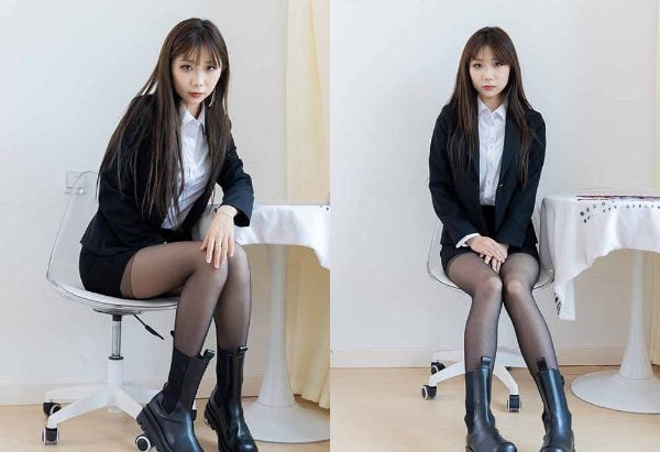物恋传媒 | 泡泡 短靴 薄黑丝 ol制服 高冷不笑御姐版 带视频 带视频