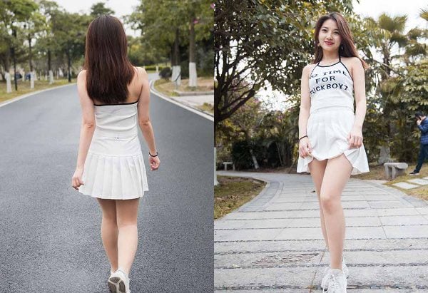魔镜街拍 | 448 精选街拍 吊带短裙性感美女小姐姐