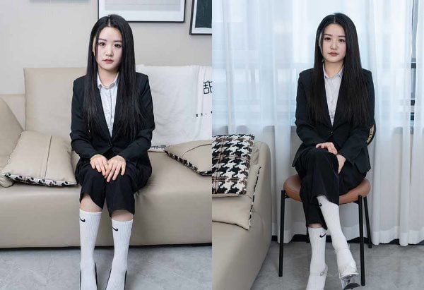 Tianyu Photography | NO 147 Lanlan sandals high heels long leg socks white cotton garters video video
