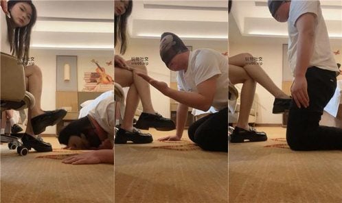 Mumu Dada | Double S cane heavy whipping licking leather shoes white socks trampling