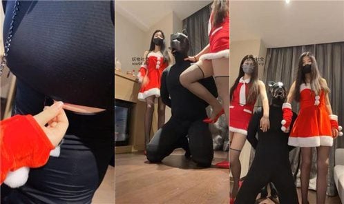 梓晨大大 | 双S圣诞女神 重度虐乳 高跟踩 掐脖窒息 双视角版