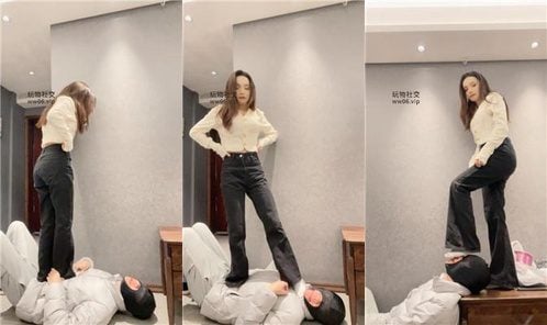 Annaa | 腿绞坐脸手捂窒息 短靴白袜踩