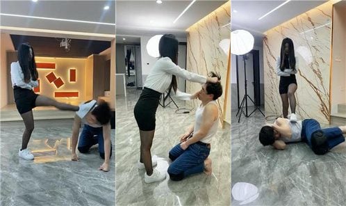 麋鹿银儿 | 制服S爆踹头 踩脸 狠抽耳光浓痰