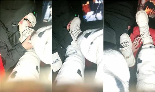 桃子老师 | 电影院调 脏短靴棉袜裸足舔