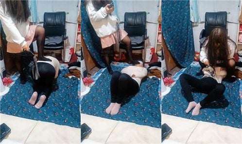 女装子とその妻 | 縛られ、殴られ、黒ストッキング、美脚、踏みつけられる
