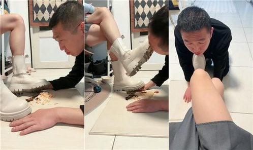 苒溪 | 脏靴子碾压踩踏喂食