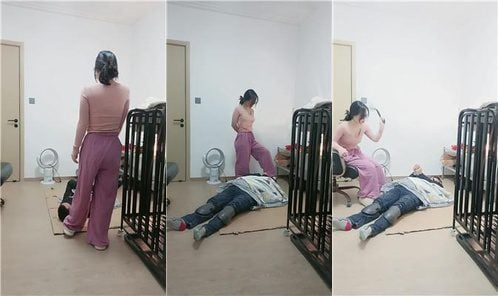 ウェイウェイカップル司会者 | 素人生放送S白ソックス足踏み拷問縛り犬足