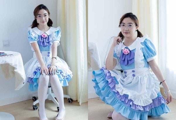 フェチメディア | ティエンティエンメイド服フラットシューズ厚手の白いシルクの老人が足をくすぐって喜ぶ動画付き