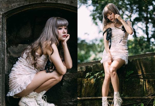 Street shot silk feet | 528 long-legged beauty model Kaiyun Keelung