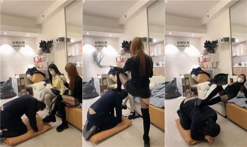 小渔 | 双S 长靴丝袜美腿轮流虐打 双视角版