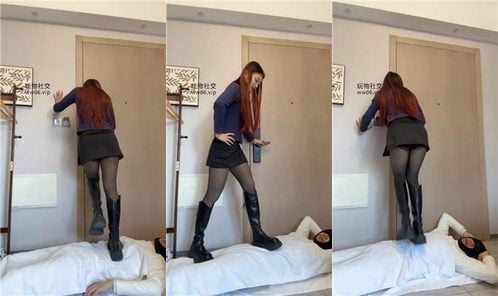 犬の兄弟 | ロングブーツ、黒ストッキング、連続股間蹴り/飛びつき踏みつけ bf49495