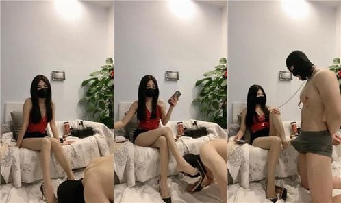 甜一 | 狗链遛狗-铆钉高跟玉足踩/虐乳 bf50280