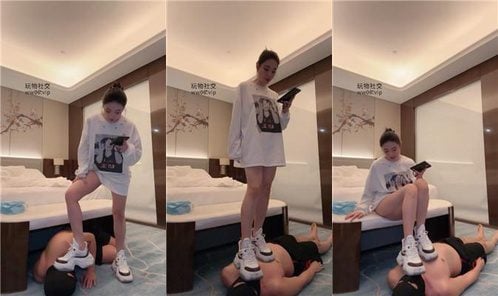 Contrast Nanxi | Sneakers trampling - barefoot licking - feeding saliva and vomit bf50318