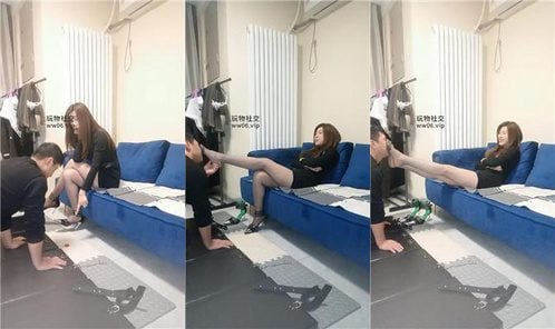 林音 | 喂口水 铆钉高跟黑丝虐 骑狗做深蹲