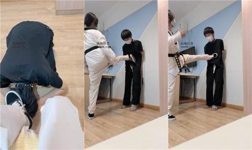 跆拳道女神 | 体校学生重度踢踹虐打