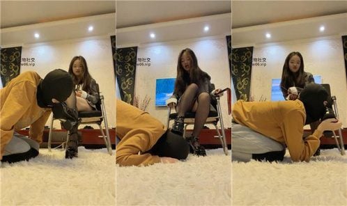 珈怡 | 虐乳 舔高跟皮鞋 黑丝踩