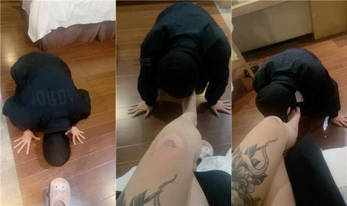 Little Pineapple | Tattooed lady forces boyfriend to be her slave
