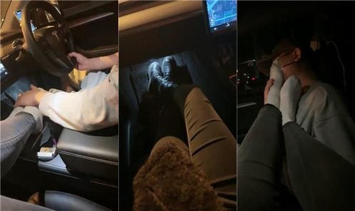 蘭曦｜白ソックスjio足フェチ車内舐めJS250117-29