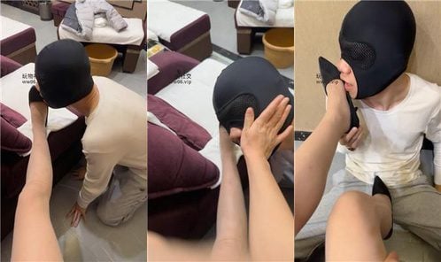 Dog brother | Development foot massage technician flesh-colored high heels trample abuse