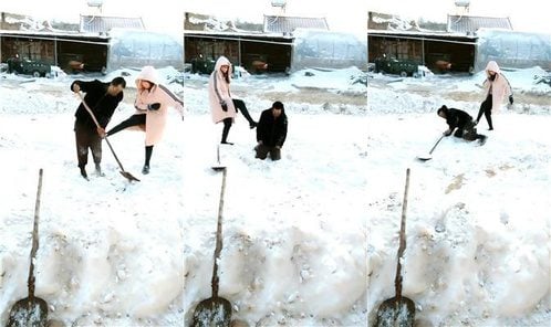 银南女帝 | 冰天雪地户外遛狗 JS250126-14