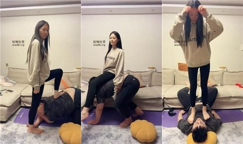 マイタイ｜犬の背中に乗り、翡翠の足を舐め、踏みつける JS250205-38