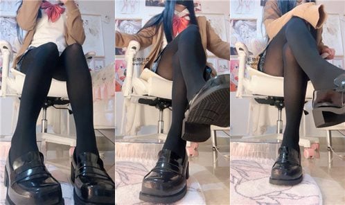シュガー | 厚底ブラックレザーシューズ 250115 9