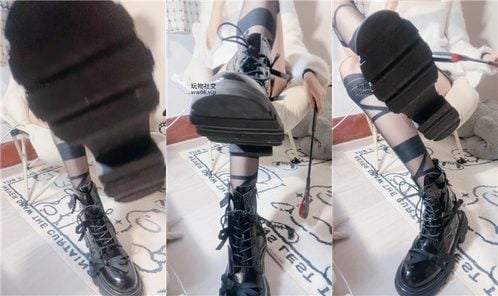 Girl's Redemption | Black Silk Martin Boots 250210-21