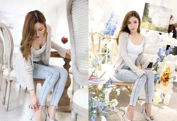 Magic Mirror Street Photography | 488 Selected Street Photography Huihui Model Linlin's Jeans and Silky Legs with Video