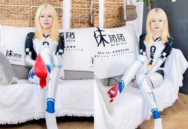 Socks Bobo | NO 568 Little Sweet Bean Jumpsuit High Heels Thick White Ribbon Video with Video