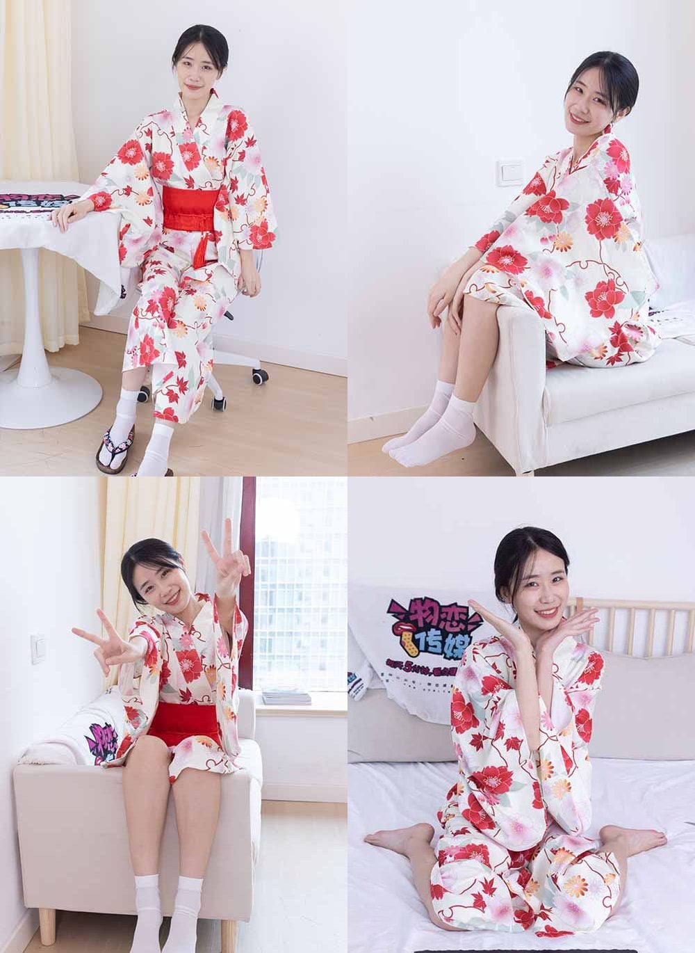 物恋传媒 | 菜菜 木屐 短白丝 裸足 和服浴衣 裸足 带视频 带视频-视频截图