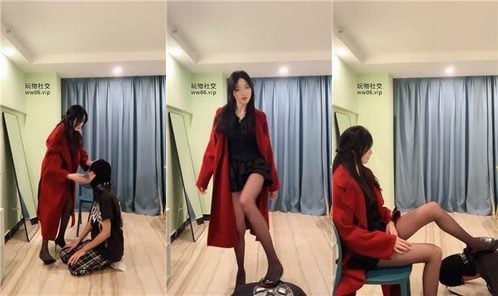 Qianqian | White shoes, white socks, high heels, black stockings, slave torture bf50096