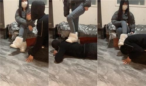 女生也能很暴力 | 素人S-雪地靴踩踏-耳光揪耳朵 JS250218-35