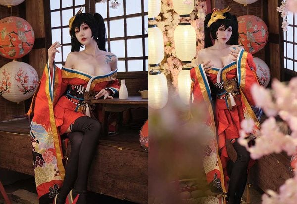 Selected Beautiful Images | 2097 A 1.8-meter-tall pear-shaped woman in a kimono, Taihou.
