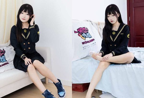 物恋传媒 | 嘟嘟 JK制服 板鞋 白色蕾丝船袜 裸足 带视频