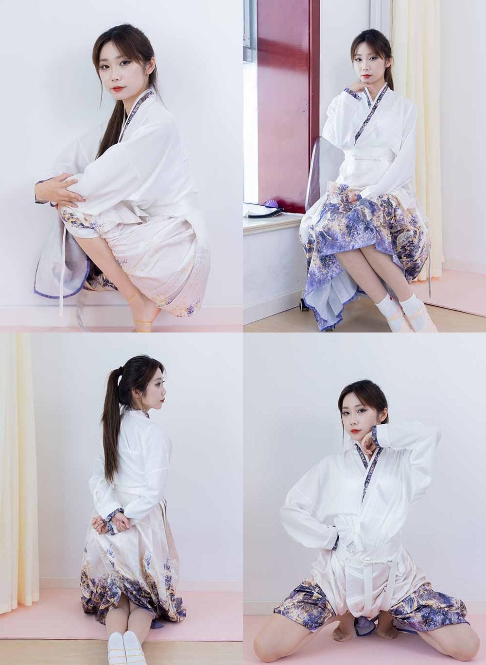 物恋传媒 | 泡泡 汉服 平底鞋 白棉袜 白船袜 薄肉丝 带视频 带视频-视频截图
