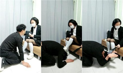 Princess Kiki | White Shoes and White Socks Abuse - Whipping with a Thin Stick - Drinking Holy Water Dual Perspective Version JS250228-10