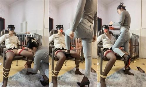 时颜 | 情侣奴-奴下奴-囚禁狗笼 JS250308-27