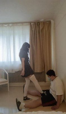 妖妖 | 剧情向 JK转校生白丝 帆布鞋踢裆虐校霸 ACYC 3427