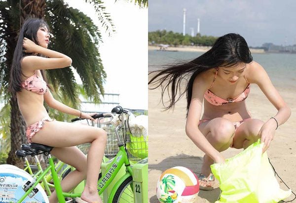 魔镜街拍 | 537 精选街拍 性感泳装单车美女