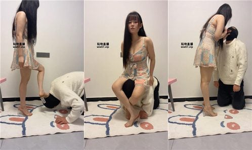 ワンシャ | パンツを頭からかぶる/翡翠の足を激しく舐める/犬の背中に乗りながら顔を叩く bf51290