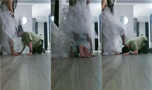 璃茉 | 婚纱小主胯下绿帽奴 JS250323-28