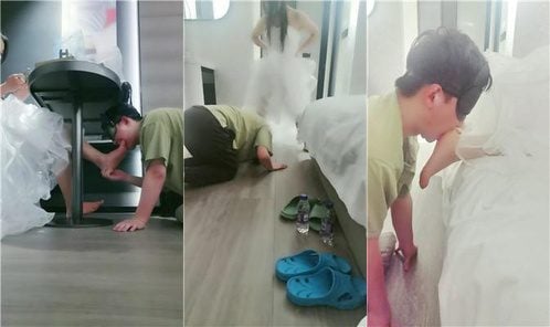 璃茉老师 | 婚纱女神虐脚下绿帽 JS250323-34