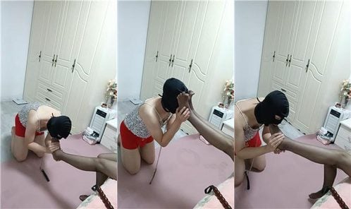 丝韵 | 卑微变装奴黑丝舔 JS250413-16