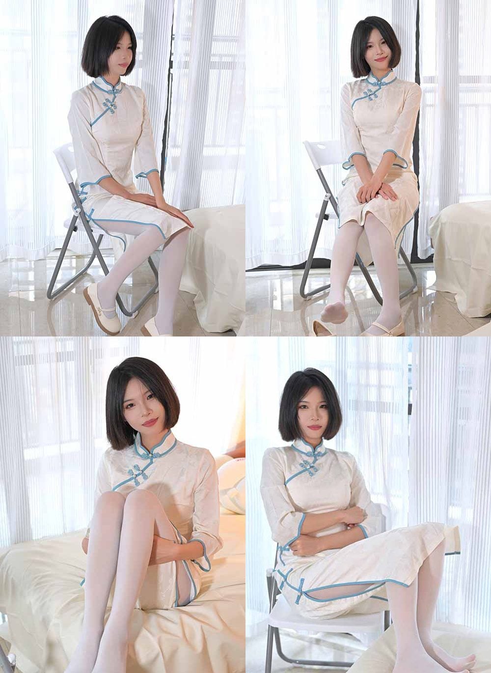 凝思摄影 | 小睿 旗袍 连裤白丝 玛丽珍 带视频 带视频-视频截图