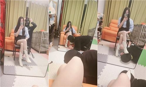 于少奶奶 | 镜前羞辱-短靴诱惑/头顶脏鞋 JS250416-7